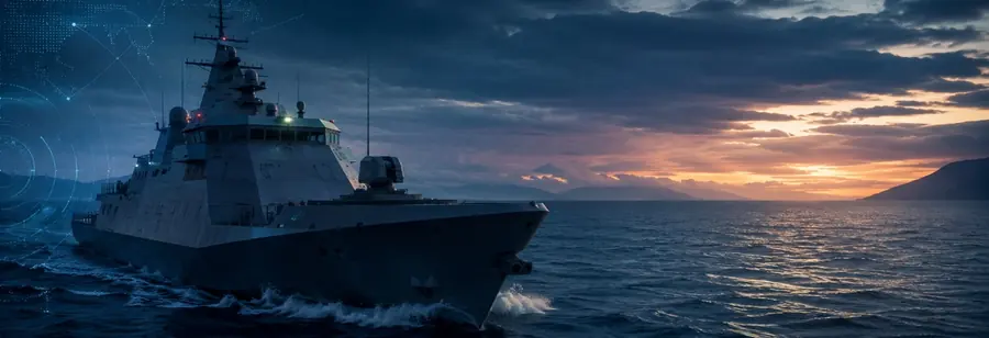 Maritime horizon at dusk
