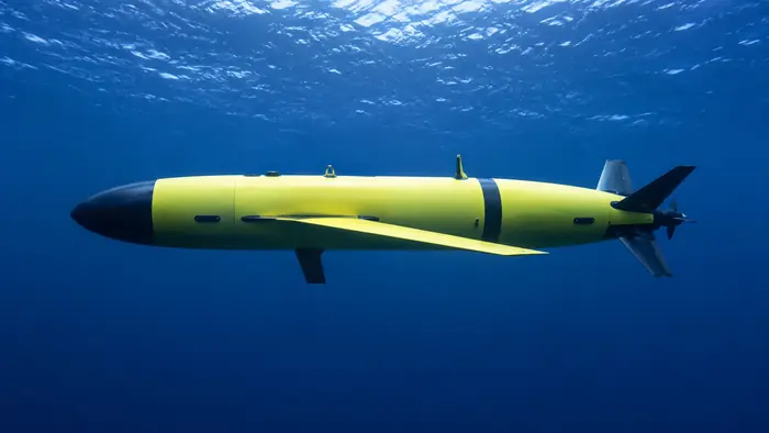 Underwater glider in deep blue water