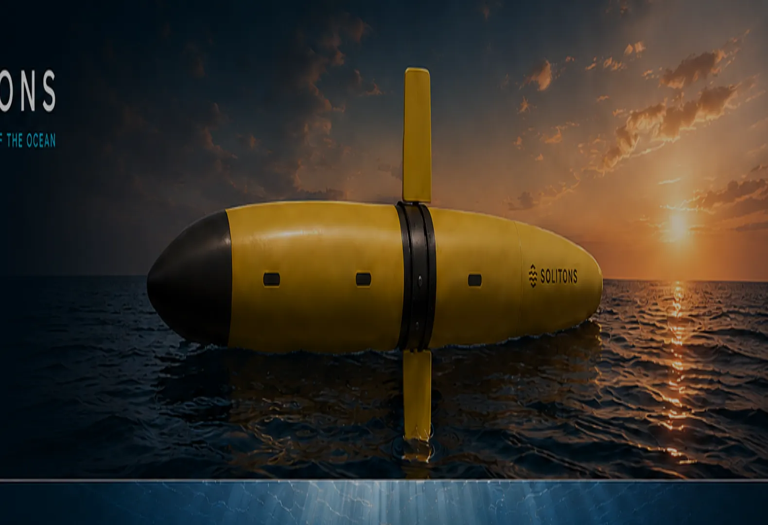 A Solitons autonomous vehicle under sail on open ocean at dusk